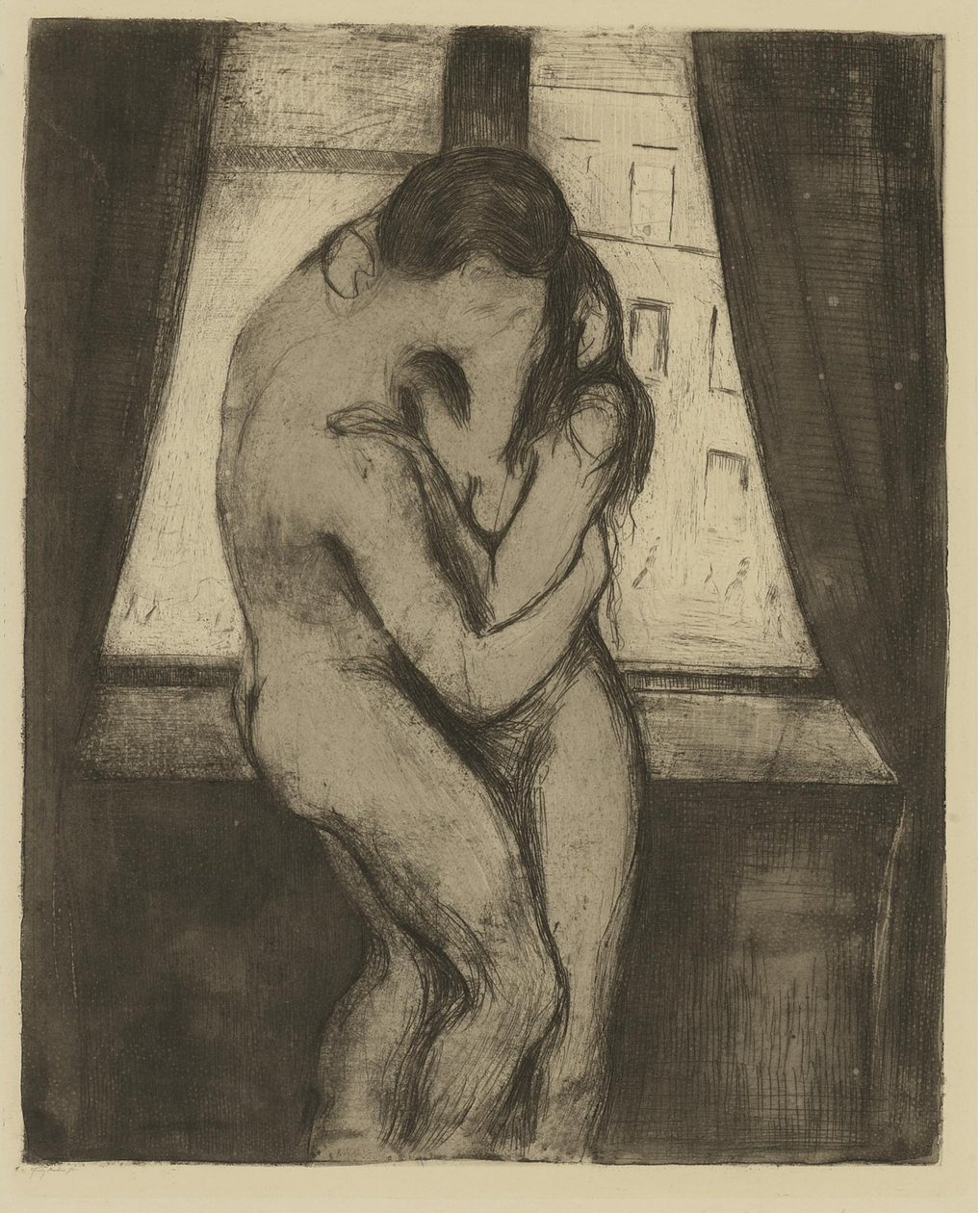 Der Kuss, 1895 von Edvard Munch