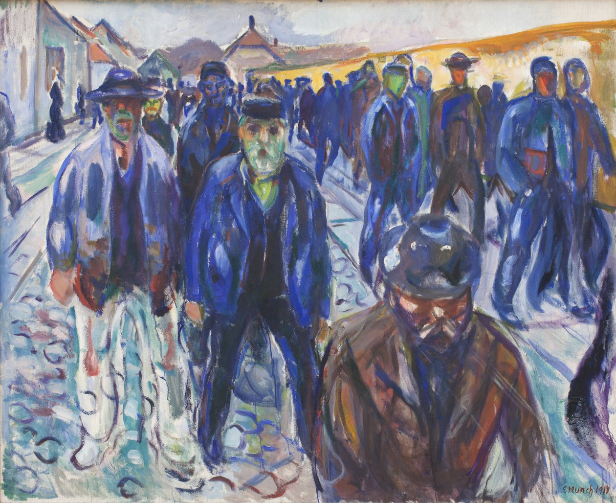 Arbeiter auf dem Heimweg von Edvard Munch