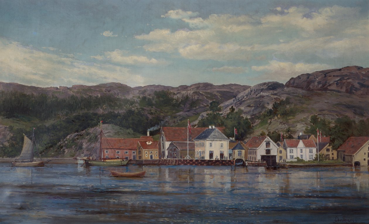 Der Fluss in Flekkefjord von Edvard Skari