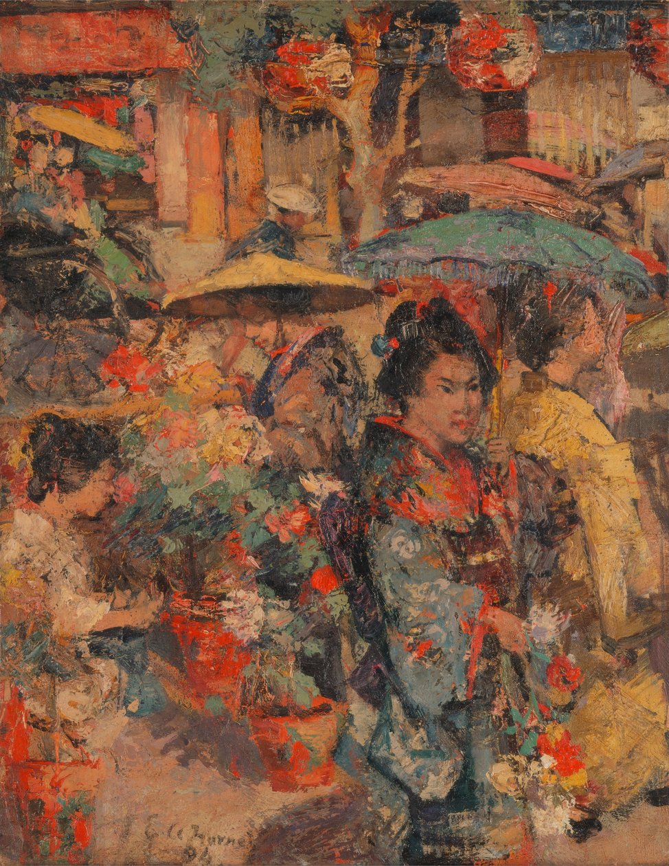 Blumenmarkt, Nagasaki von Edward Atkinson Hornel