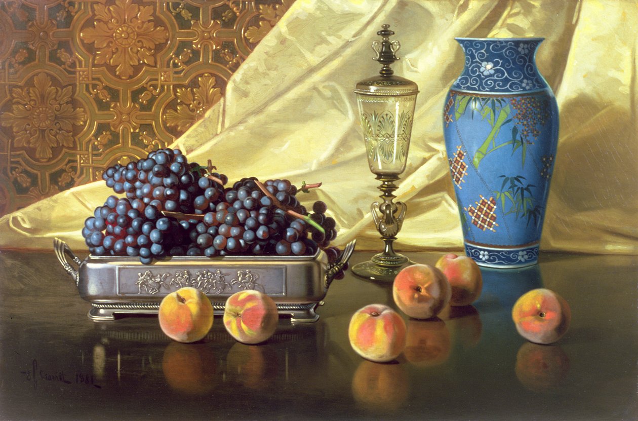 Stillleben mit Pfirsichen, 1881 von Edward Chalmers Leavitt