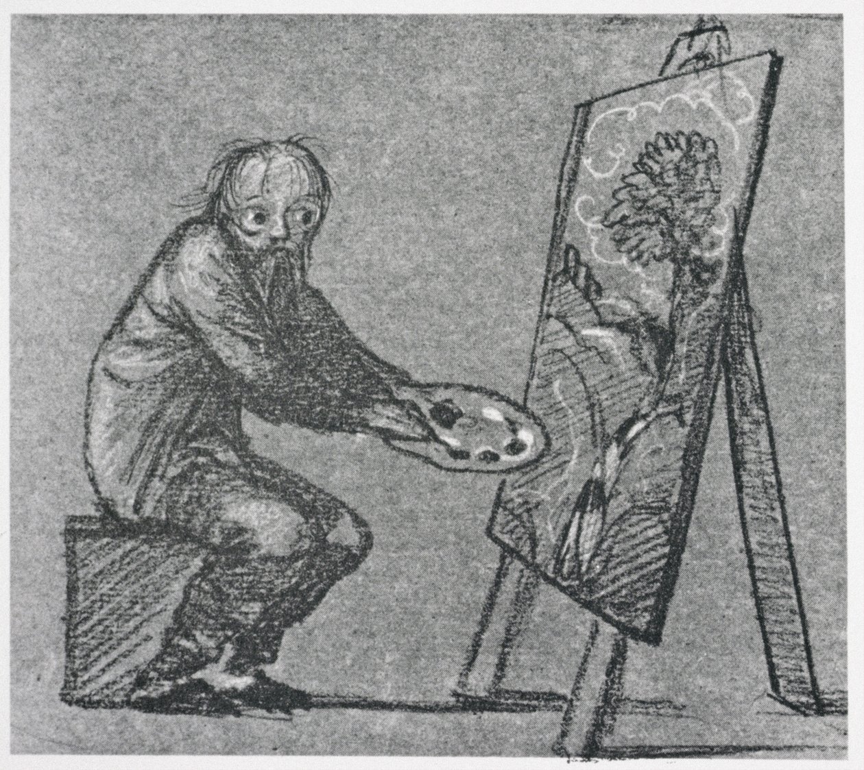 Karikatur-Selbstporträt von Edward Burne Jones