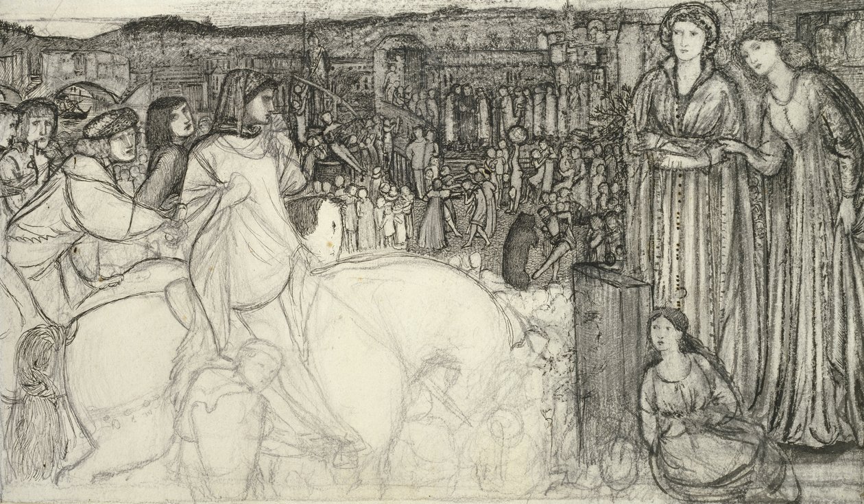 Gualdrada Donati stellt ihre Tochter Buondelmente vor von Edward Burne Jones