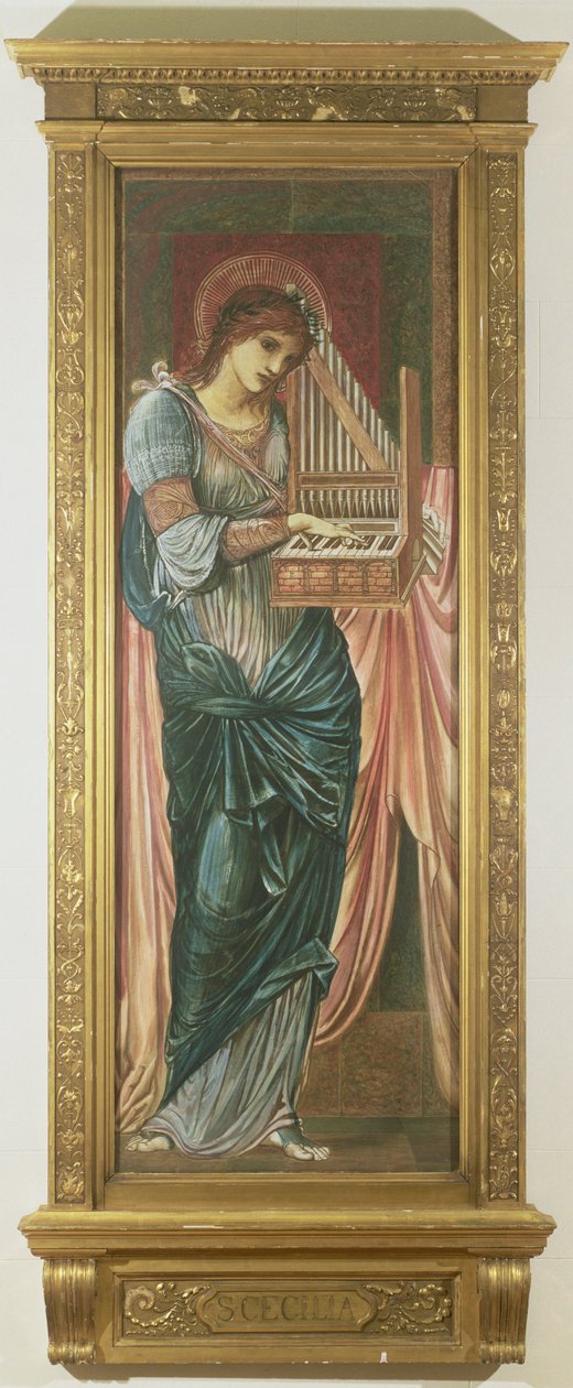 St. Cecilia (tempera auf Tafel) von Edward Burne Jones