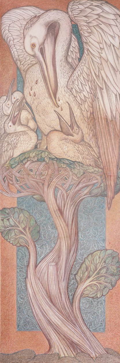 Der Pelikan, Karton für Buntglas für die William Morris Company, 1880 von Edward Burne Jones