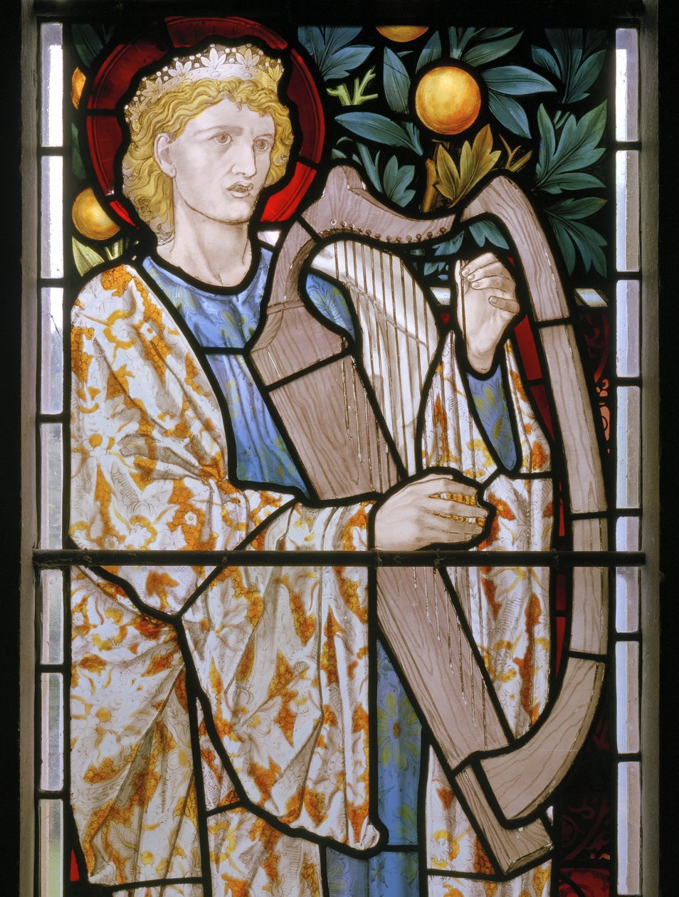 Waterford, St Michael und alle Engel, Morris & Co., Edward Burne-Jones, König David mit Harfe von Edward Burne Jones