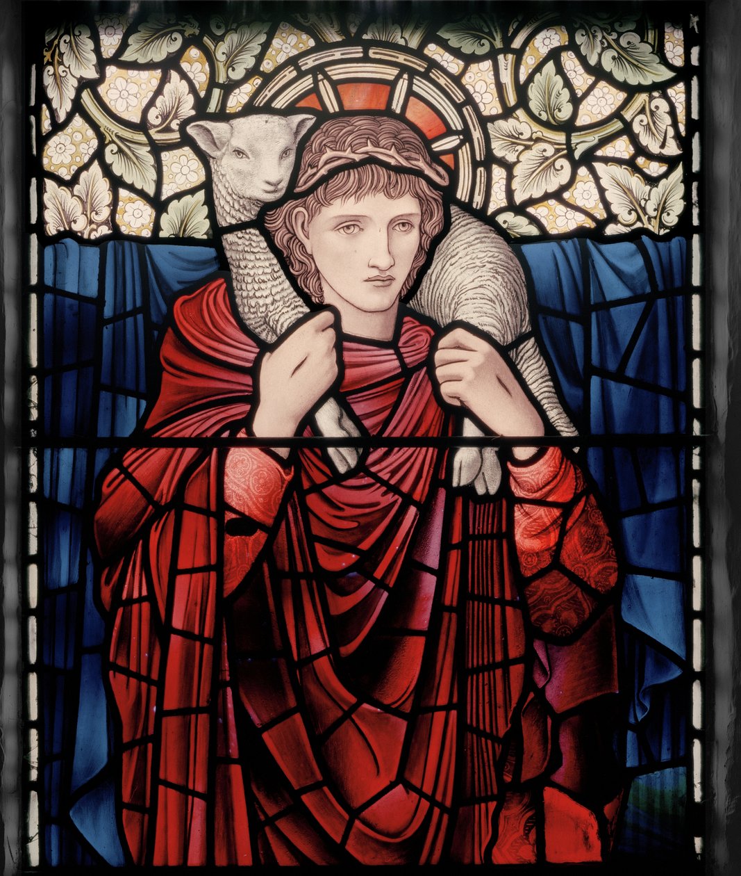 Der Gute Hirte (Detail) von Edward Coley and Dearle Burne Jones