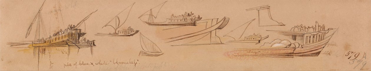 Boote auf dem Nil von Edward Lear