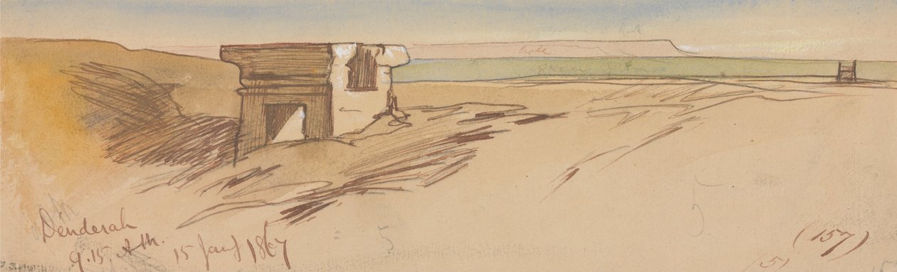 Dendera, 9:15 Uhr, 15. Januar 1867 von Edward Lear