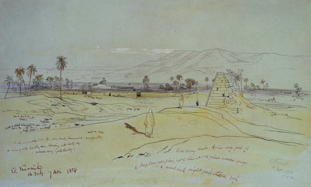 El Karnak, 1854 von Edward Lear