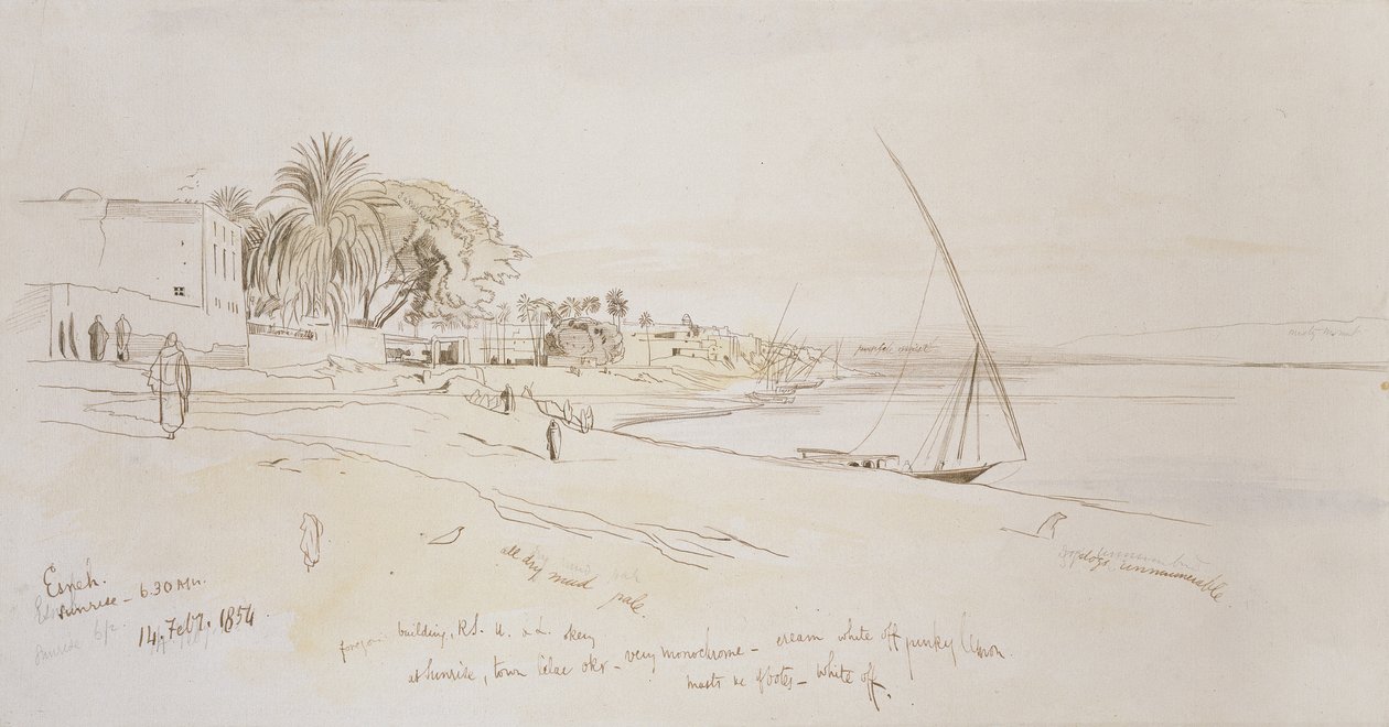 Esneh, Ägypten, 1854 von Edward Lear
