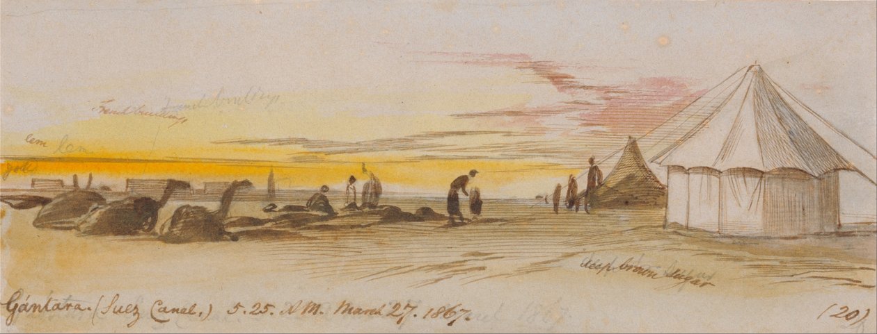 Gantara (Suezkanal), 5:25 Uhr, 27. März 1867 (20) von Edward Lear