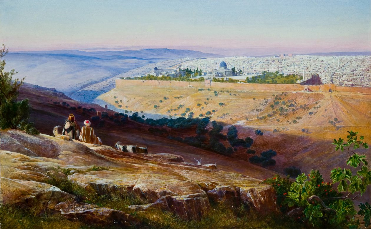 Jerusalem vom Ölberg von Edward Lear