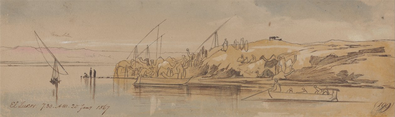 Luxor, 07:30 Uhr, 20. Januar 1867 (199) von Edward Lear