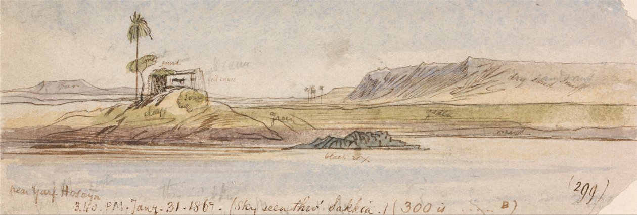In der Nähe von Garf Hossayn, 15:40 Uhr, 31. Januar 1867 von Edward Lear
