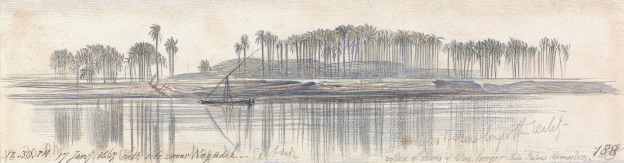In der Nähe von Negadeh, 12:30 Uhr, 17. Januar 1867 von Edward Lear