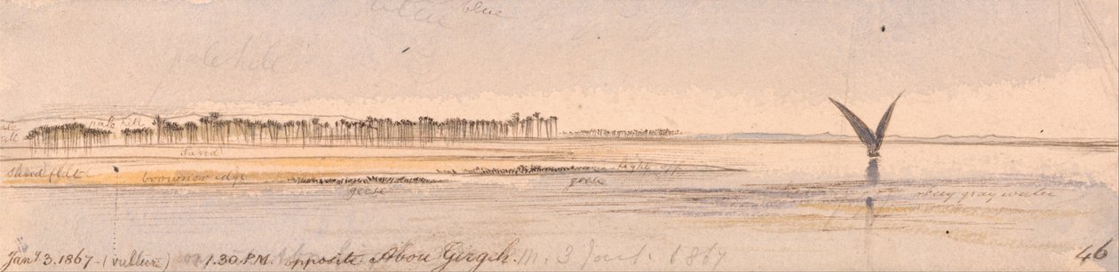 Gegenüber von Abu Girgeh von Edward Lear