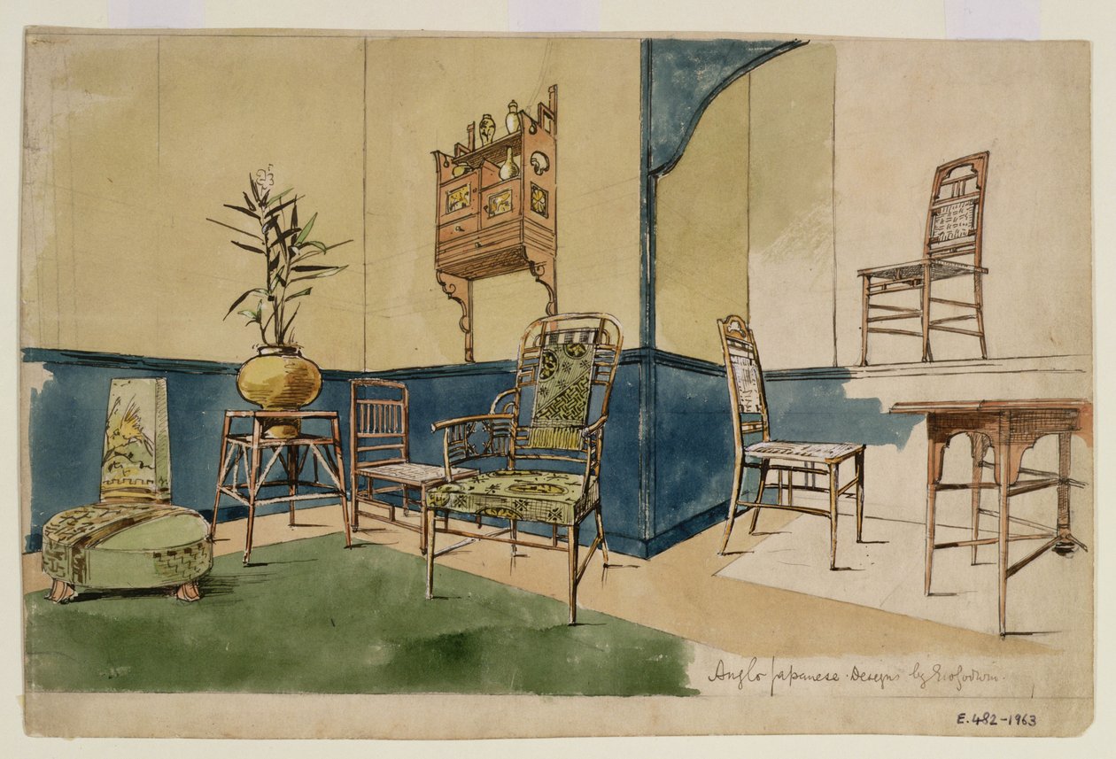 Anglo-Japanische Designs, ca. 1860 von Edward William Godwin