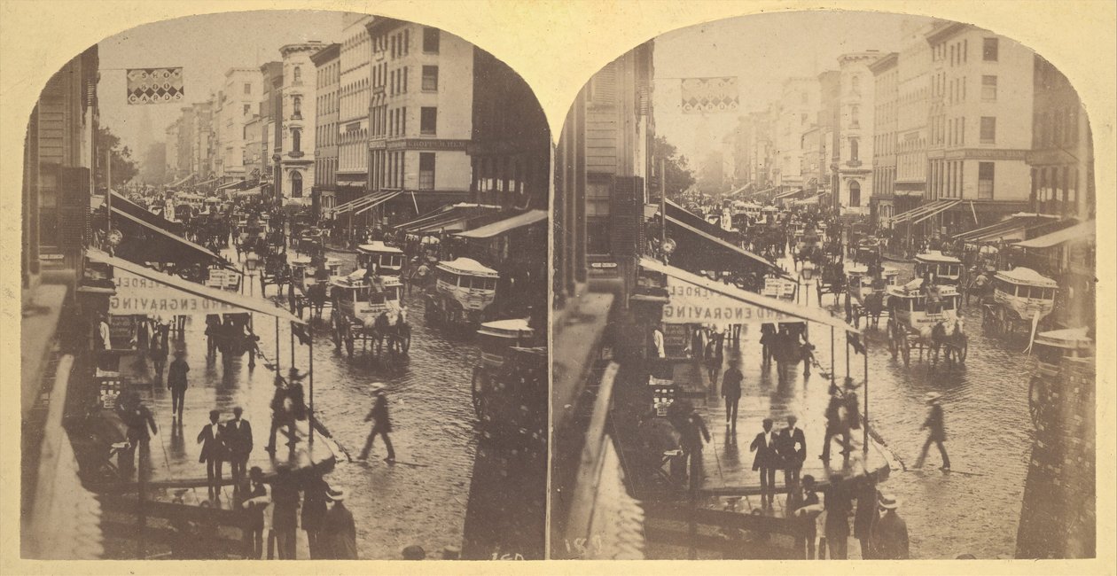 Broadway an einem Regentag, 1859 von Edward Anthony