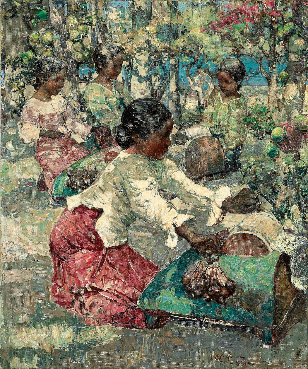 Burmesische Spitzenmacherinnen von Edward Atkinson Hornel
