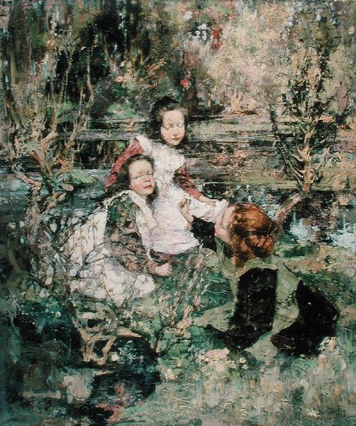 Primeln sammeln von Edward Atkinson Hornel