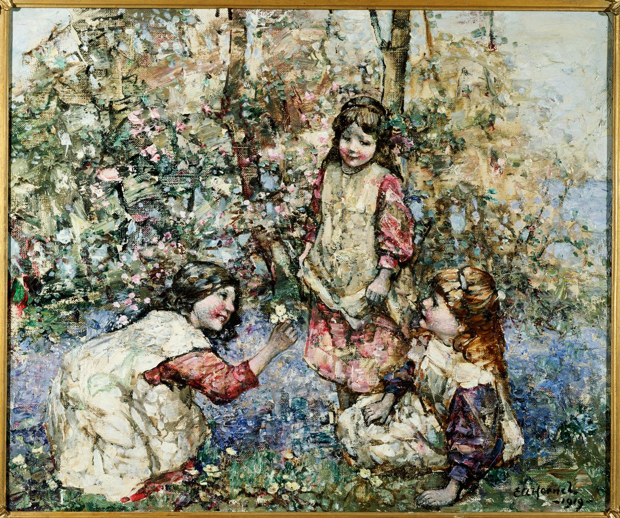 Primeln sammeln von Edward Atkinson Hornel