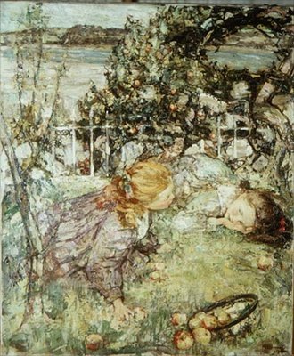 Mädchen in einem Obstgarten von Edward Atkinson Hornel
