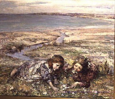 Zwei Mädchen am Strand von Edward Atkinson Hornel
