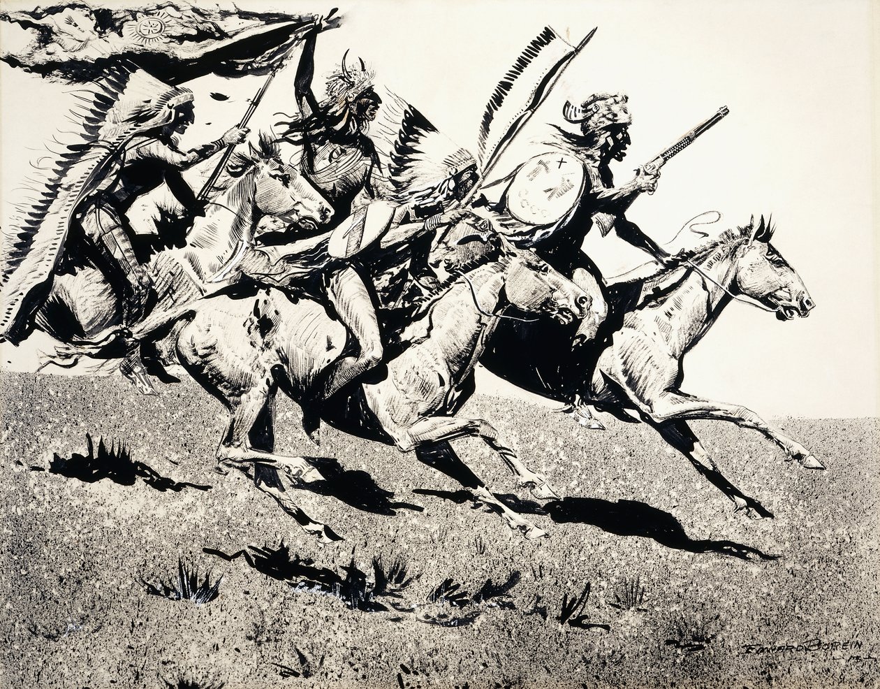 Kriegspartei in Bewegung von Edward Borein