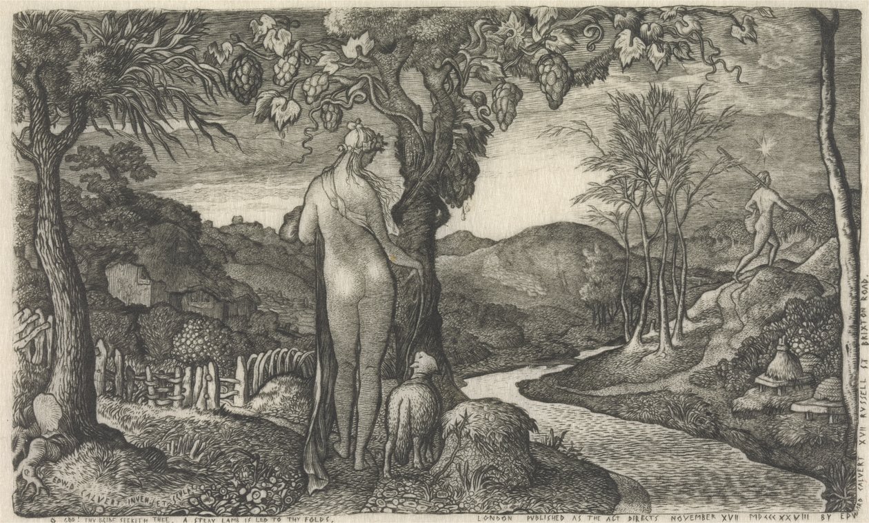 Die Braut, 1828 (Kupferstich) von Edward Calvert