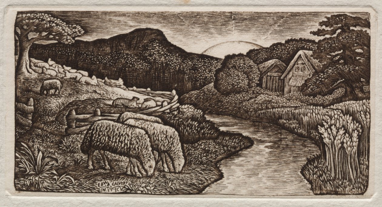 Die Schafe seiner Weide von Edward Calvert