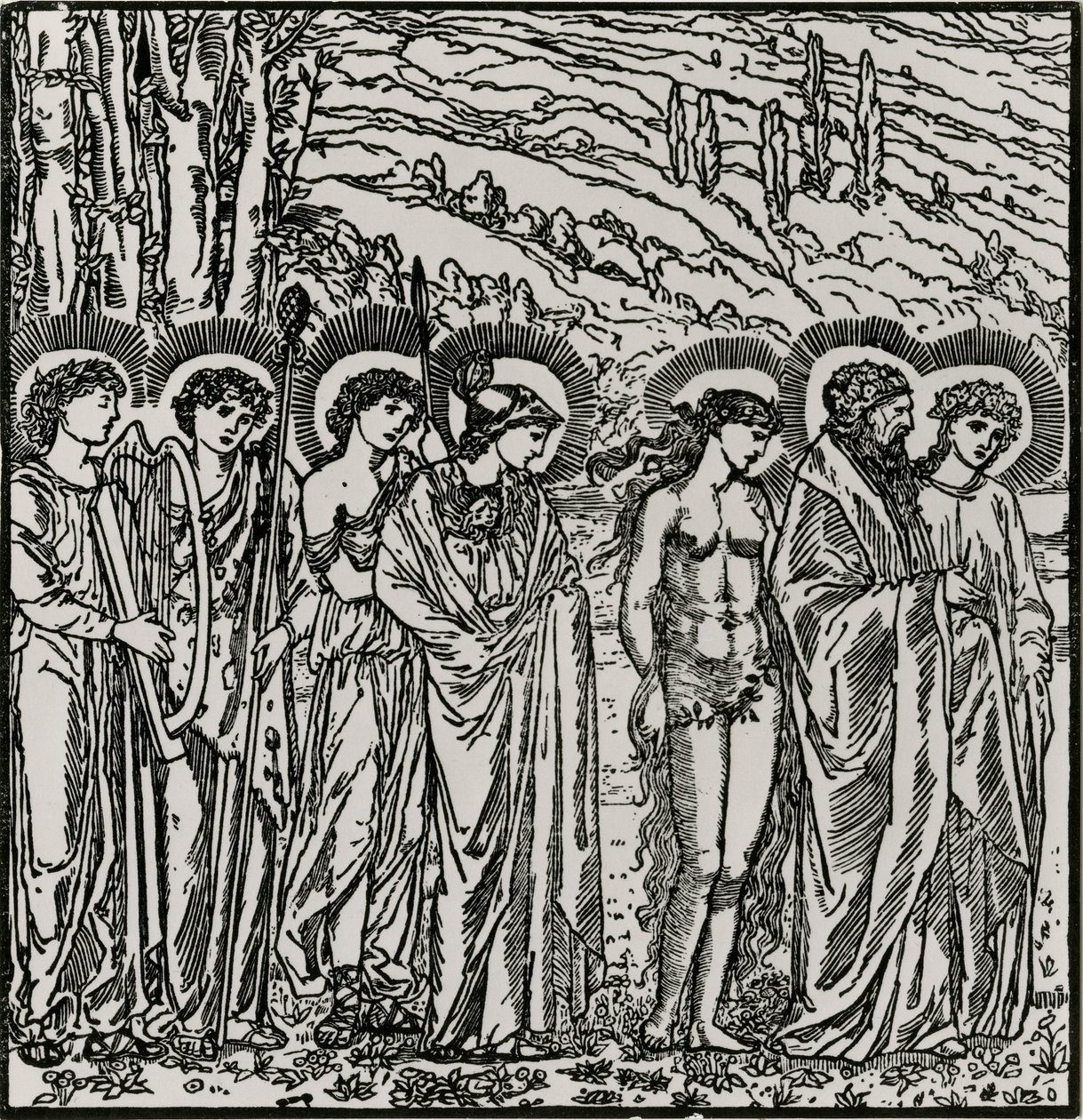 Eintritt unter die Götter von Edward Coley (after) Burne Jones