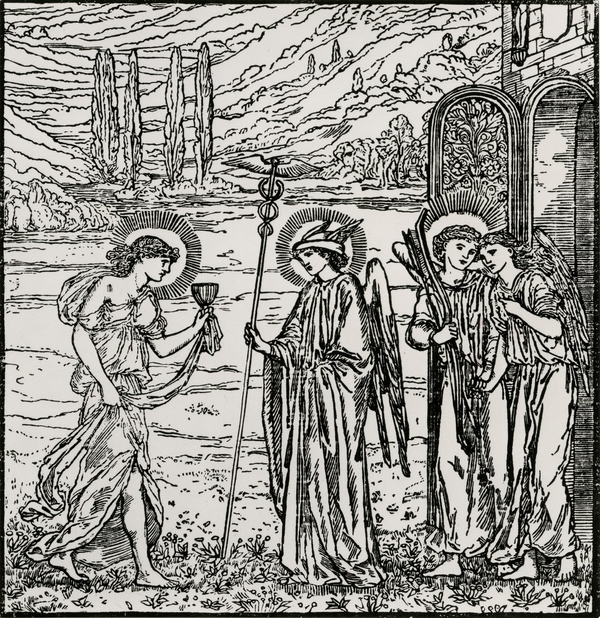 Eintritt unter die Götter von Edward Coley (after) Burne Jones