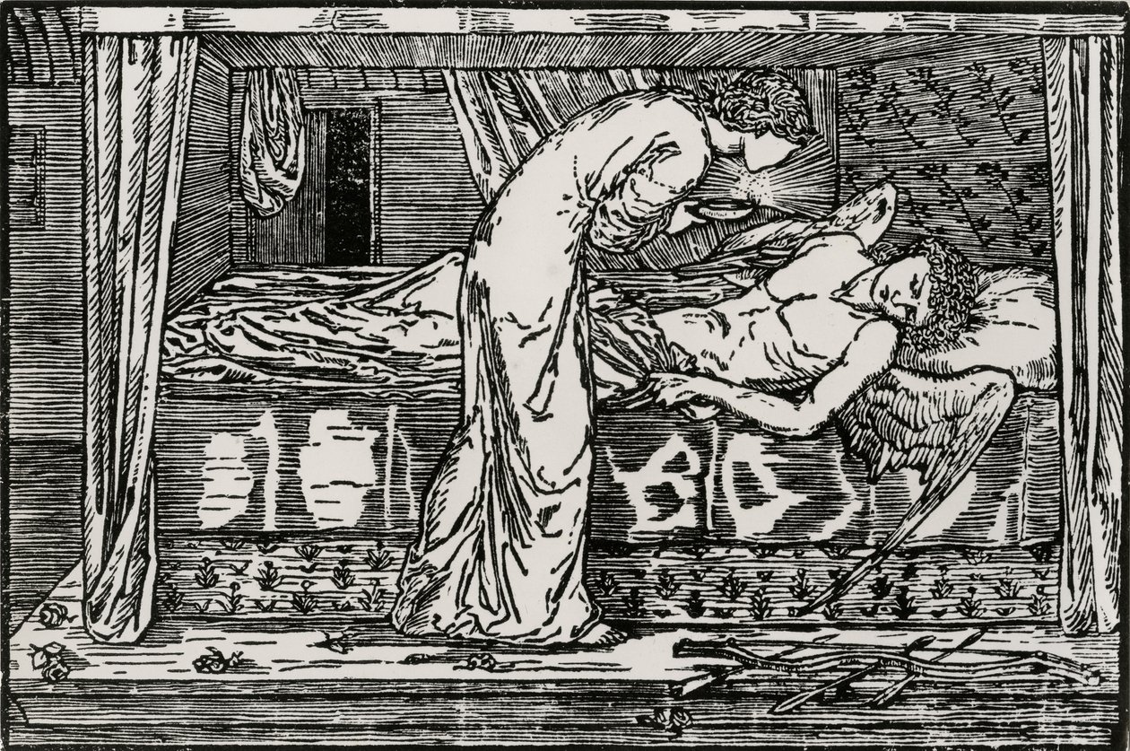 Psyche spioniert von Edward Coley (after) Burne Jones