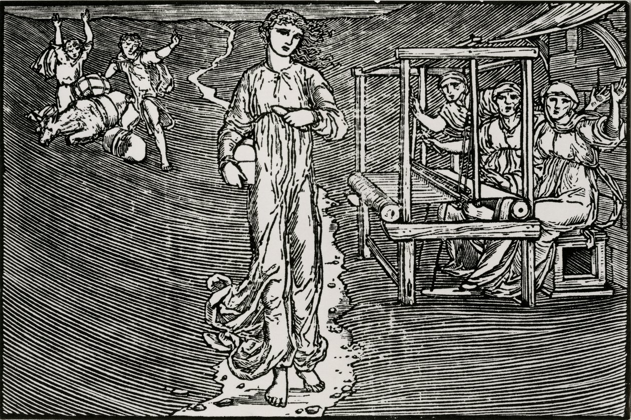 Die webenden Frauen von Edward Coley (after) Burne Jones