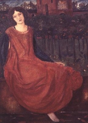Mädchen und Goldfisch von Edward Coley Burne Jones
