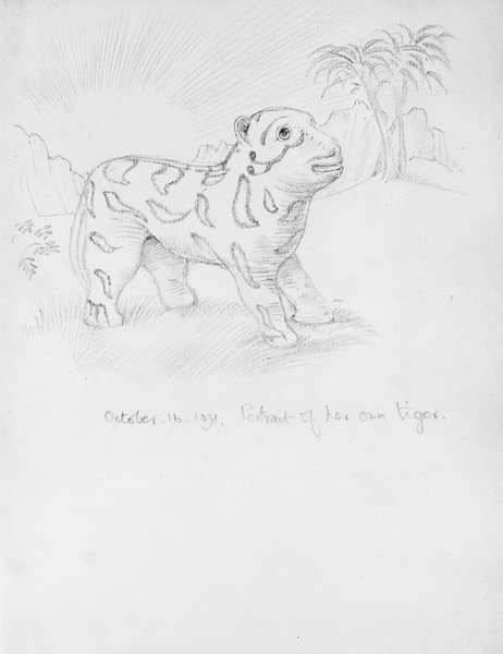 Porträt ihres eigenen Tigers von Edward Coley Burne Jones