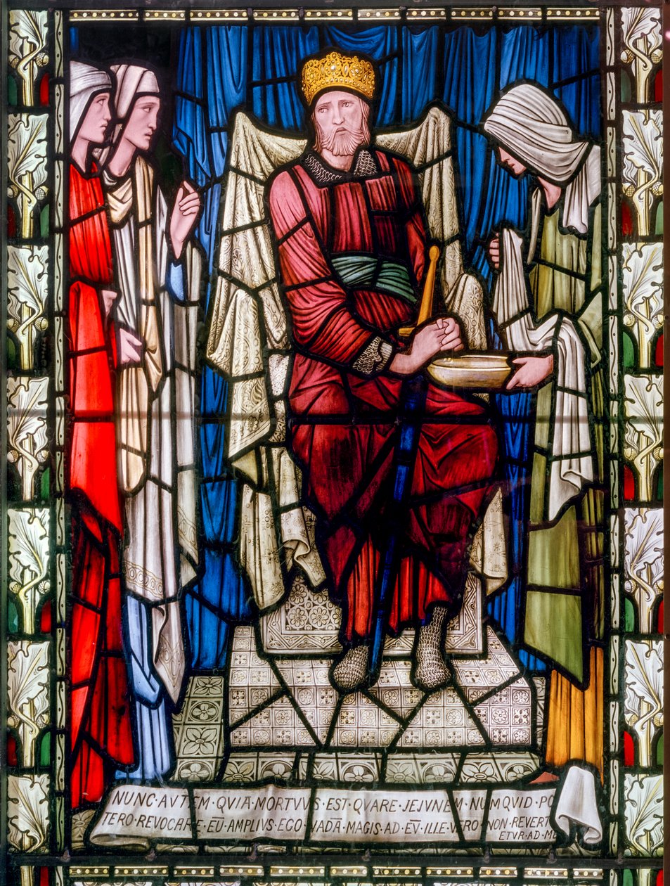 David getröstet, ca. 1896 (Buntglas) von Edward Coley Burne Jones