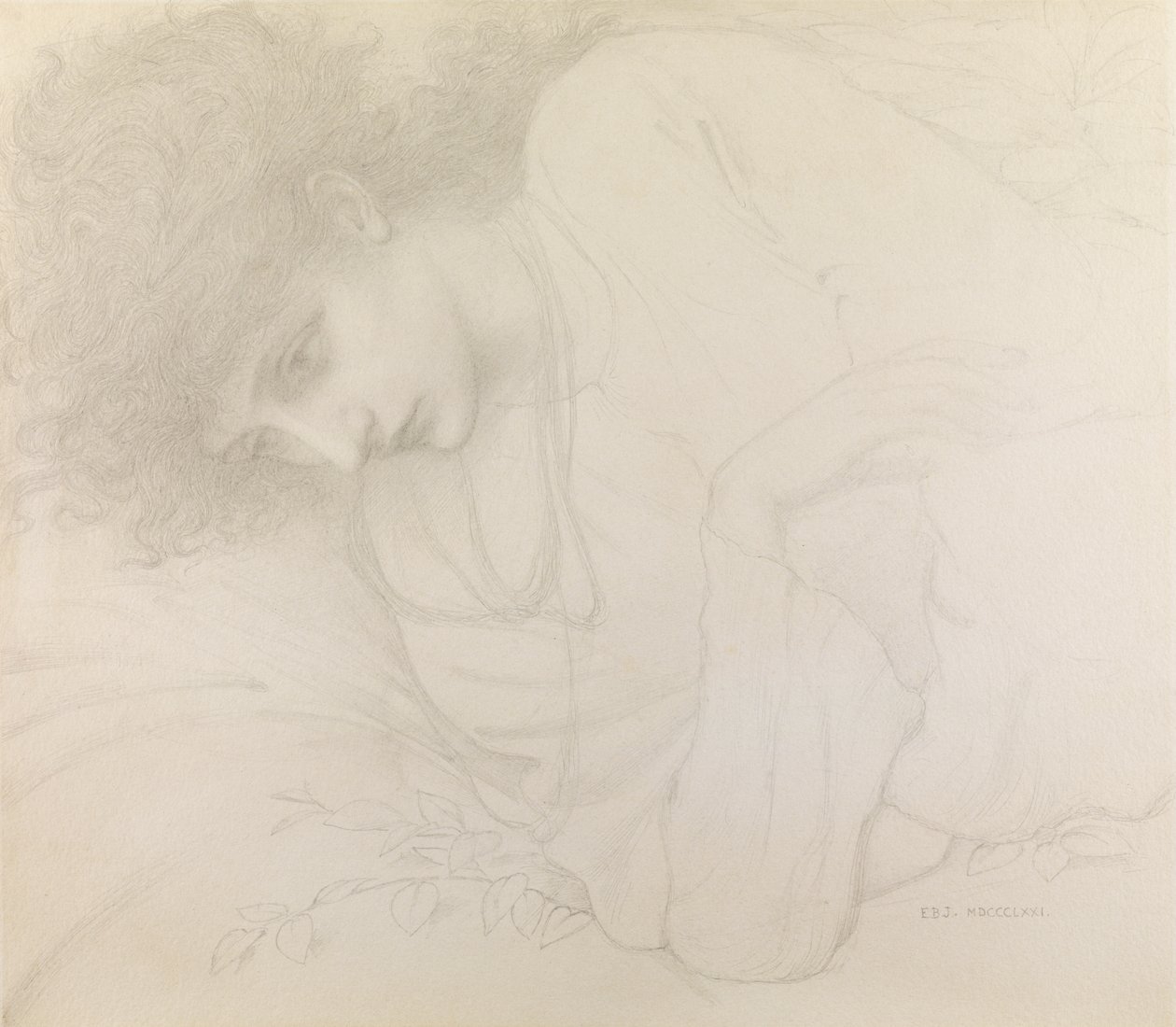 Studie von Mary Cassavetti von Edward Burne Jones