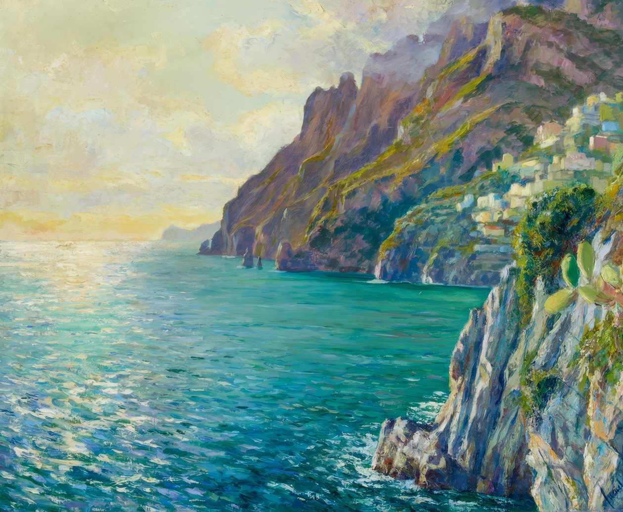 Abendstimmung Positano von Edward Cucuel