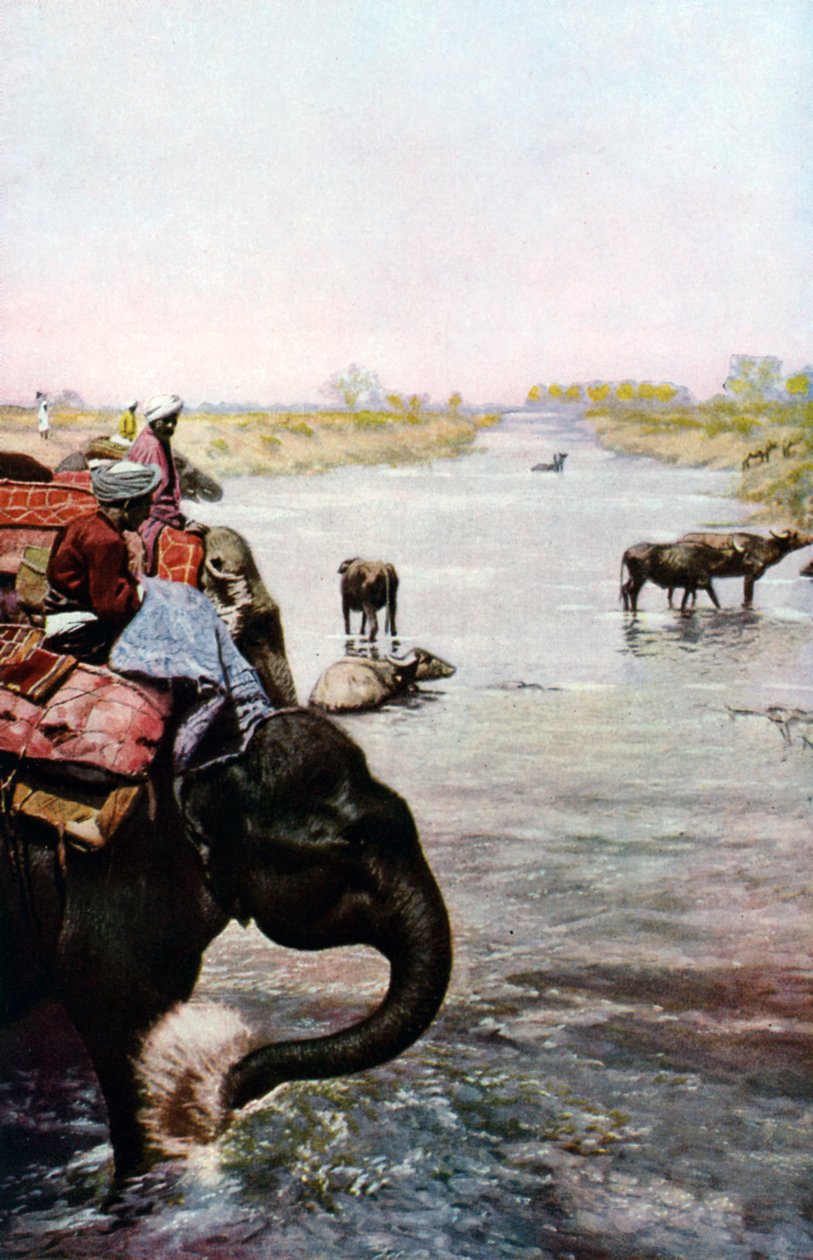 Flussszene, Zentralindien von Edward E Long