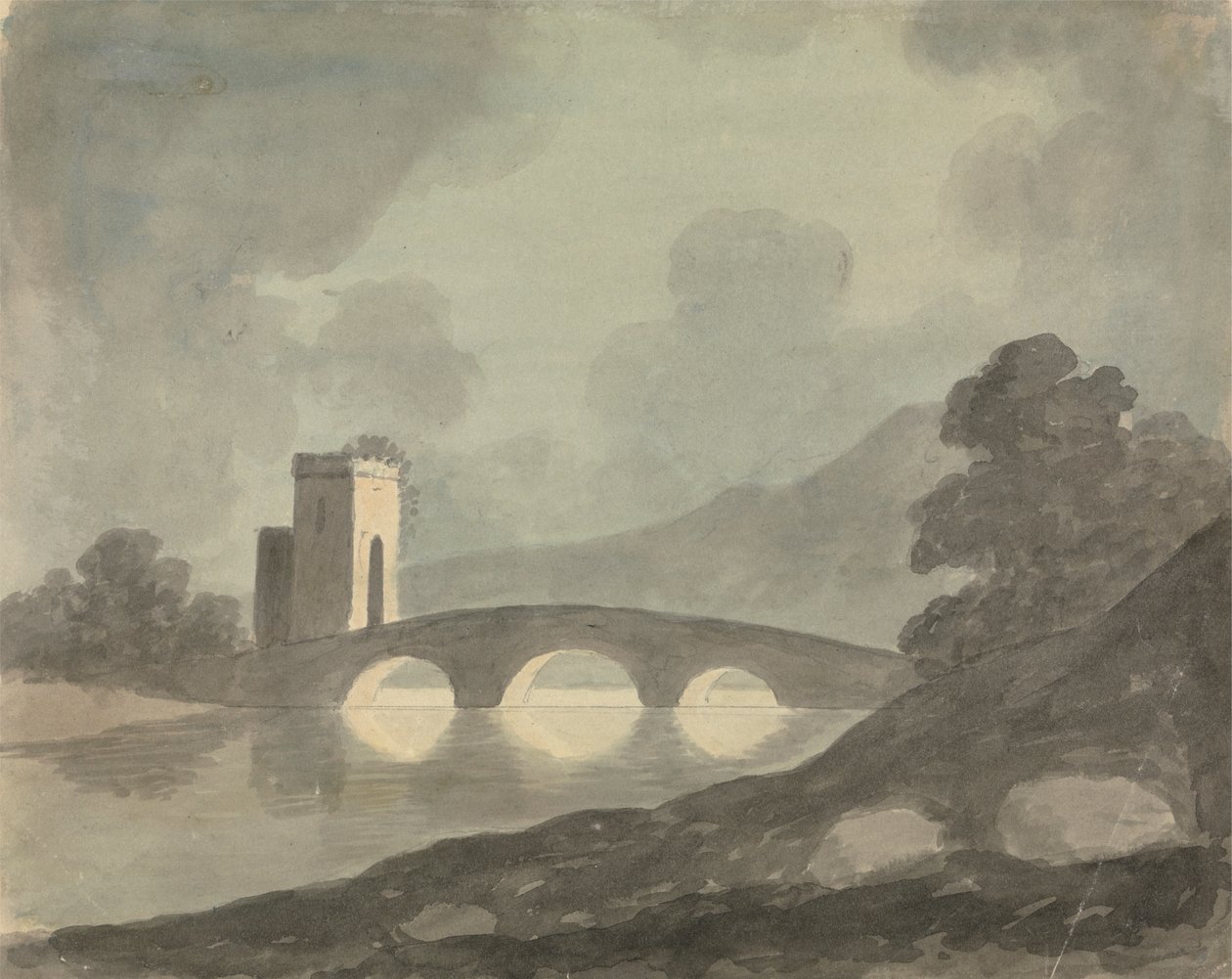 Brücke und Turm von Edward Francis Burney