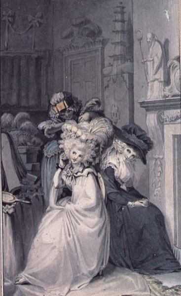 Dame bei ihrer Toilette von Edward Francis Burney