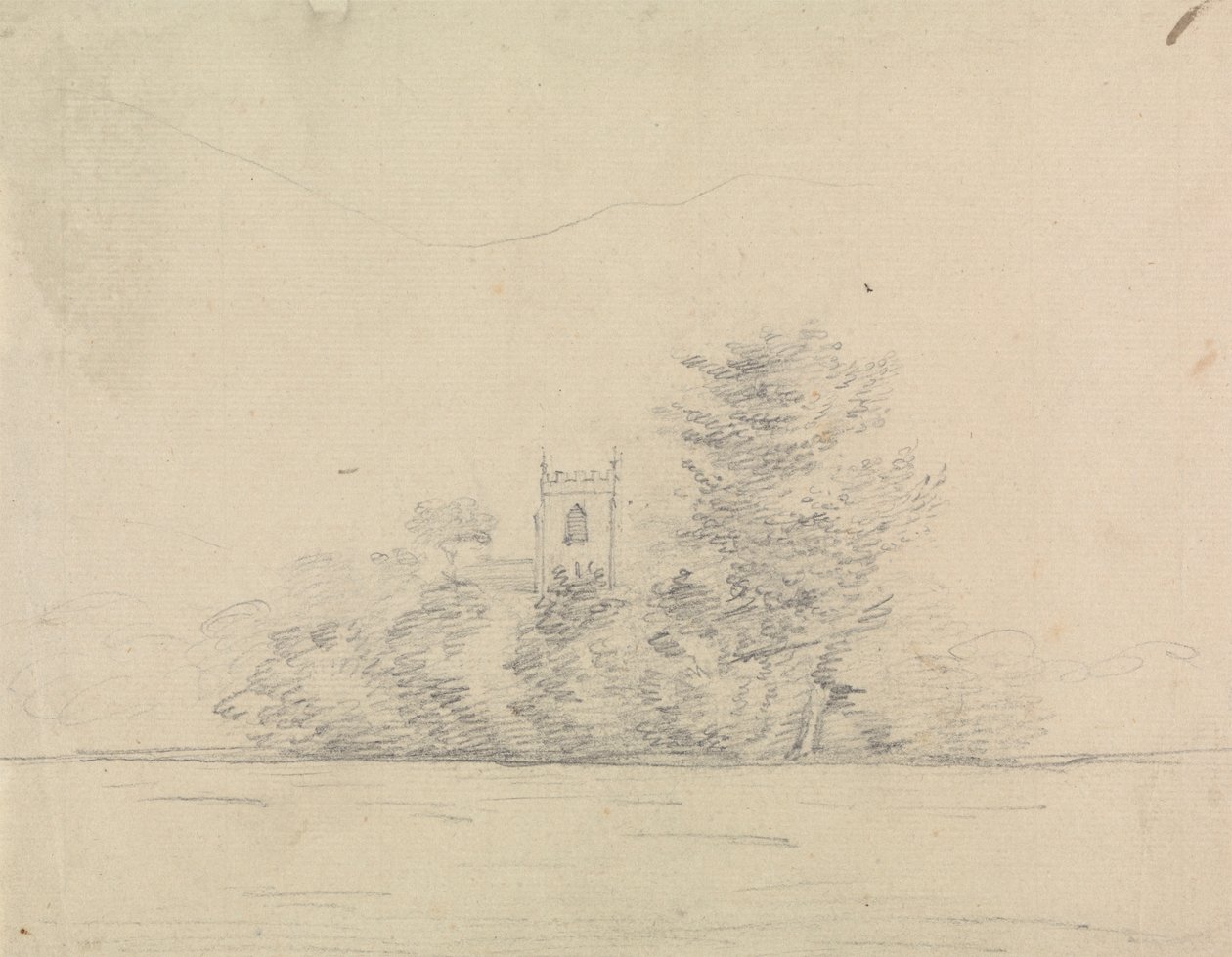 Landschaft mit Kirche von Edward Francis Burney
