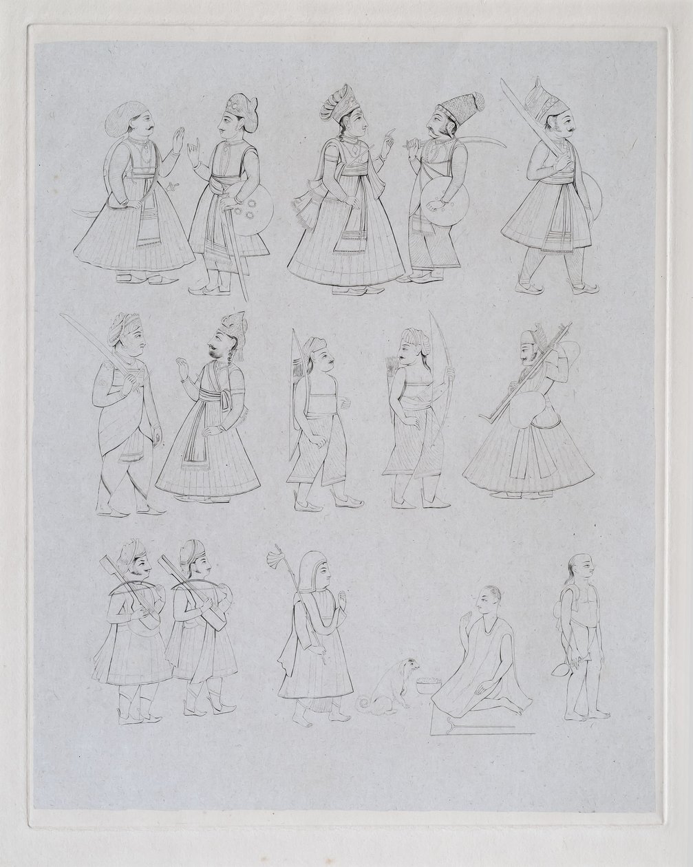 Figuren, die verschiedene Berufe zeigen (Gravur) von Edward Francis Finden