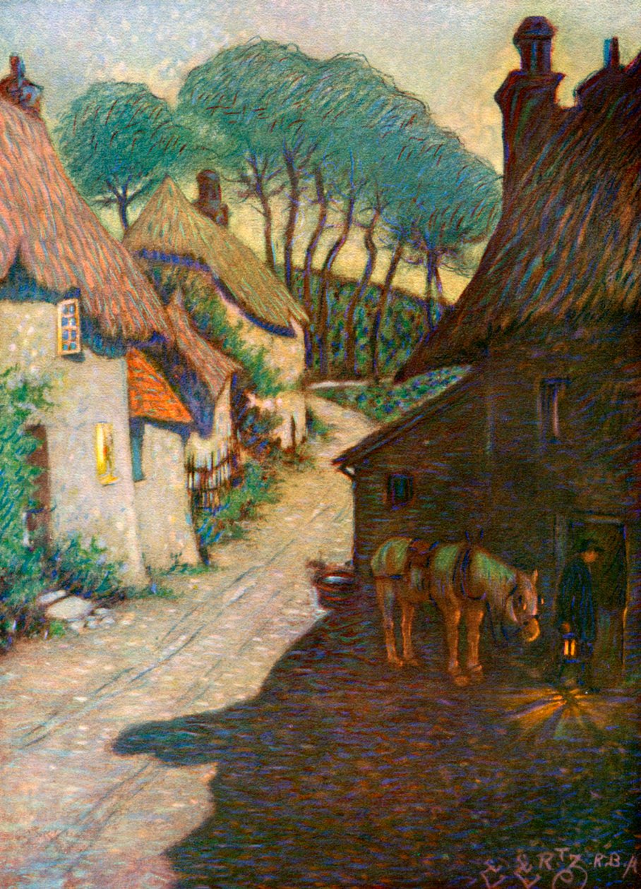 Thurlestone Village, Süd-Devon, 1924-1926 von Edward Frederick Ertz