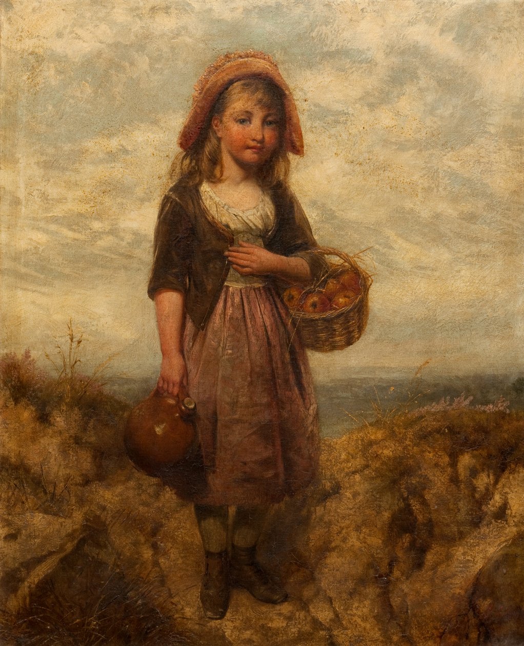 Mädchen mit einem Korb Äpfel von Edward John Cobbett