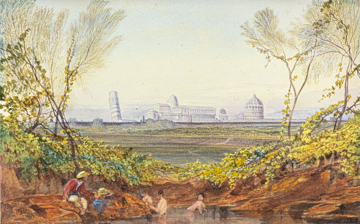 Eine Pause auf dem Weg nach Pisa von Edward Lear