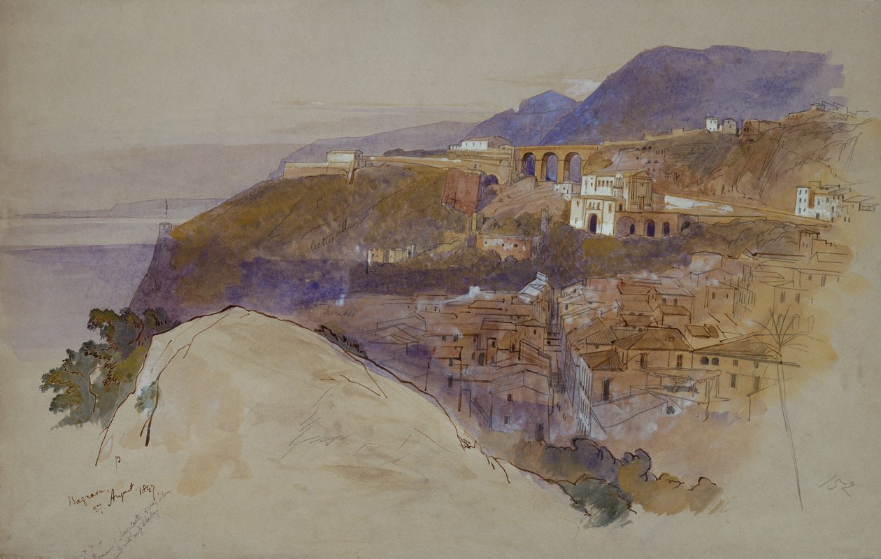 Bagnara über der Straße von Messina von Edward Lear