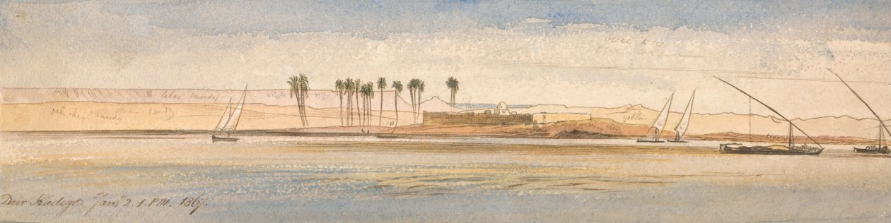 Deir Kadige, 13:00 Uhr, 2. Januar 1867 von Edward Lear